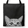 卡通黑咖猫咪大号拉链手提袋，单肩帆布包购物袋书包，布袋包来图定制
