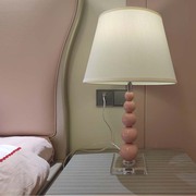 美式简约现代天然浅粉水晶女儿房台灯现代床头卧室客厅客厅台灯