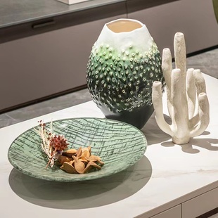 现代高级感肌理摆件客厅，果盘海洋风创意，珊瑚装饰品树脂花器摆设品