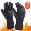 耐高温500800度烧烤防火防护手套，加厚隔热微波炉烤箱bbq硅胶手套