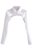 秋季超短长袖女衬衫披肩，式白色罩衫欧美个性，剪裁护肩薄款衬衣