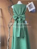 绿色无袖挂脖蝴蝶结上衣女法式复古高级质感小众温柔风裙子两件套