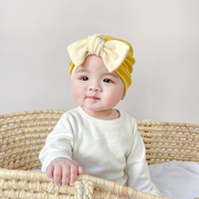 0-12个月婴儿帽子秋冬纯棉胎，帽可爱宝宝打结印度帽，新生儿护囟门帽