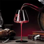 高档奢华黑领结红酒杯醒酒器套装大号水晶葡萄酒高脚杯酒具