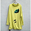 春季fairyfair高端柠檬黄色莫代尔，中长款蝙蝠衫t恤