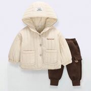 宝宝棉衣套装冬装婴儿棉袄男童2加绒加厚棉服5冬季外套1一3岁