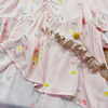 rom2夏日温柔风 粉色小碎花 甜美可爱森女田园风 短袖罩衫娃娃衫