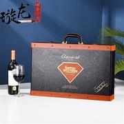 红酒礼盒空盒高端红酒包装礼盒单排六支装皮盒6只葡萄酒箱红
