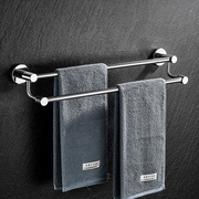 304不锈钢毛巾杆双杆免打孔卫生间淋浴房，壁挂式毛巾架浴巾置物架