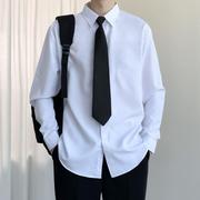 白色衬衫男长袖免烫抗皱上班工装寸学生毕业照班服短袖休闲衬衣男