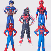 蜘蛛侠衣服儿童套装幼儿园连体紧身衣男童战衣cos角色扮演表演服