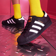 Adidas阿迪达斯男女鞋三叶草金标运动休闲鞋板鞋黑色贝壳头EG4959
