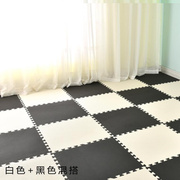 地面地垫大块家用海棉垫黑色，+白色拼图，泡沫板防噪音塌塌米地毯