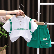 男宝宝夏装套装1潮童装，2岁男童帅气3小儿童短袖6个月婴儿衣服夏天