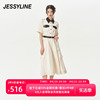 jessyline夏季女装，杰茜莱米色，长款收腰连衣裙325211341