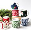 北欧创意圣诞节毛衣陶瓷杯简约可爱办公室情侣对杯牛奶杯马克杯