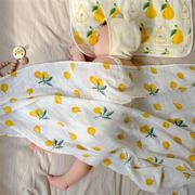 新生儿竹棉纱布薄款盖毯婴儿柔E软包巾竹纤维襁褓夏季宝宝吸