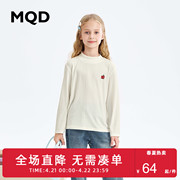 mqd童装女大童2023年秋季甜美基础百搭半高领t恤