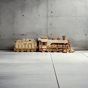3D木制立体拼图小火车三维手工拼搭儿童成人益智休闲玩具DIY摆件