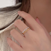 范智乔 韩版饰品925纯银锁链戒指个性小红书设计感INS戒指指环