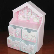 兔兔家首饰盒木质小兔公主欧式木制卡通收纳盒饰品盒女孩生日礼物