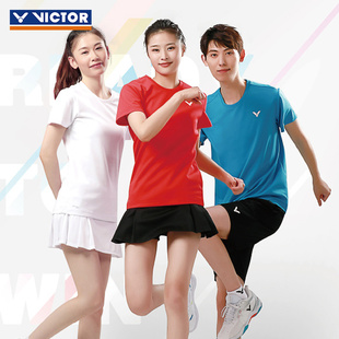 VICTOR胜利羽毛球服装男女威克多训练系列针织T恤多色T-30030