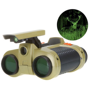 弹出式带灯可调焦儿童玩具双筒望远镜，夜视高清高(高清高)倍4x30带灯玩具