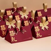 婚礼糖盒结婚喜糖盒子专用高级感手提糖果包装盒纸盒空盒喜糖袋子
