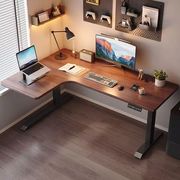 转角智能升降桌实木办公桌学习桌L型工作台拐角升降电脑桌写字台