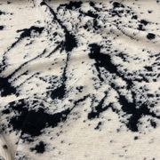 日本进口黑白圈圈针织羊羔毛面料(毛面料)加厚针织开衫羊毛衫服装布料