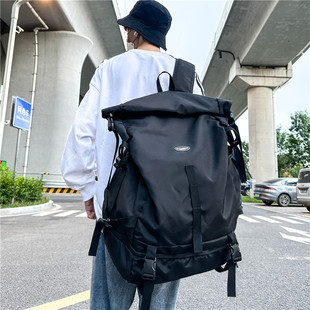 潮牌双肩包男士(包男士)多功能篮球，训练包个性(包个性，)实用背包行李包大容量旅行包