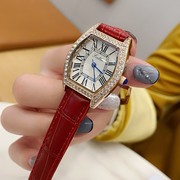 诗高迪酒桶时尚手表学生韩版简约罗马刻度镶钻士手表气质女