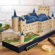 diy拼装纸模手工西班牙塞戈维亚–阿尔卡萨尔城堡3D折纸立体模型