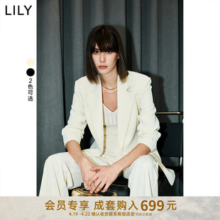 lily2024夏女装(夏女装)气质，通勤款设计感都市，一粒扣修身休闲西装外套