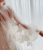 “始于浪漫”白色重工立体花朵，提花纯白连衣裙刺绣，宽松显瘦仙女裙