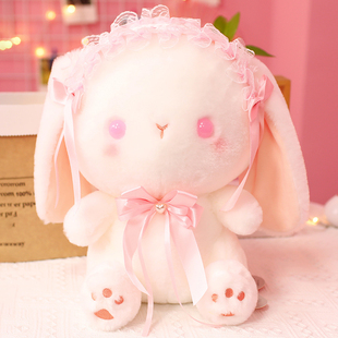 可爱洛丽塔兔子玩偶小白兔，年吉祥物公仔情人节，礼物女毛绒玩具娃娃