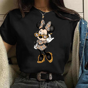Mouse T shirt 超火卡通米妮老鼠印花T恤女短袖潮休闲儿童亲子装