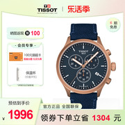 天梭(tissot)瑞士手表，速驰系列石英，男表蓝盘尼龙带