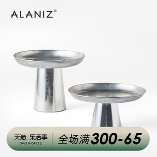 alaniz南兹Art高脚盘冷菜盘欧式点心盘茶点盘家用水果盘个性托盘