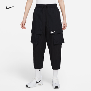 Nike耐克SWOOSH女子中腰梭织长裤耐克勾勾机能风个性DR5623