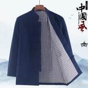 中式棉袄外套男棉衣冬季中国风唐装中老年人爸爸装宽松薄棉服男款