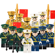 兼容乐高军事警察三军仪仗队海军，空军陆军拼装积木人仔儿童玩具