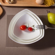 景德镇家用白色高温骨瓷三角形菜盘子陶瓷汤盘意面饭盘沙拉菜碟子