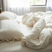自留A类床上用品纯棉四件套全棉无漂染白色床单被套1.8米