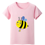 黄色小蜜蜂图案t恤童装服装 儿童短袖男女童宝宝幼儿园班服衣服夏