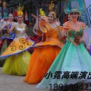时尚现代舞演出服女成人飘逸大摆裙中国风广场舞蓬蓬裙歌伴舞蹈服
