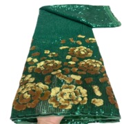 亮片绣花面料欧美连衣裙，晚礼服时装刺绣，蕾丝lacefabric