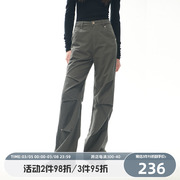 Goosfir 原创设计美式工装休闲长裤设计感直筒宽松阔腿裤女款