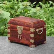 高档紫红木实首饰盒带锁木质复古结婚嫁妆中式木古典赞比亚檀