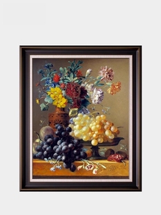 世界名油画高档静物花卉水果葡萄中美欧式手绘餐厅玄关装饰挂定制